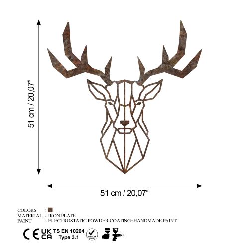 Wallity Metalna zidna dekoracija Rusty Deer 1 slika 7