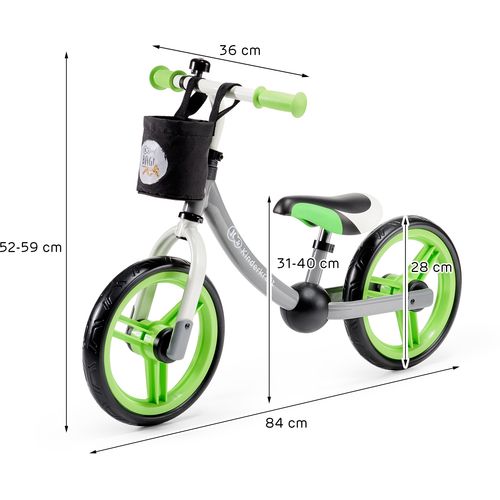 EOL-Kinderkraft dječji balansirajući bicikl bez pedala 2WAY NEXT - Zeleno-Sivi slika 6