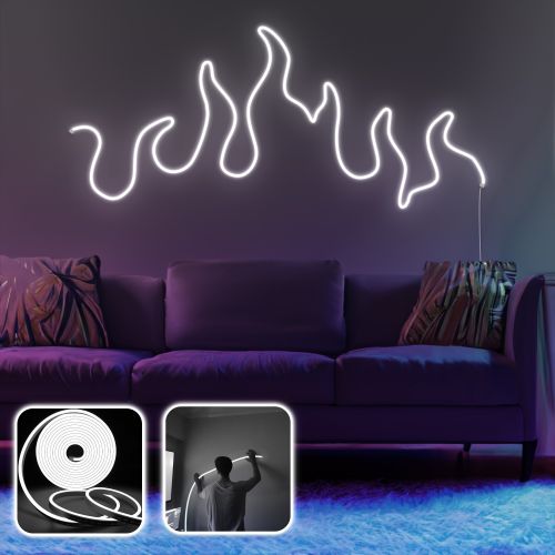 Opviq dekorativna zidna led svjetiljka, Flames - XL - White slika 2