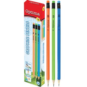 Grafitna olovka HB OPTIMA trokutasta sa gumicom, pakiranje 12/1