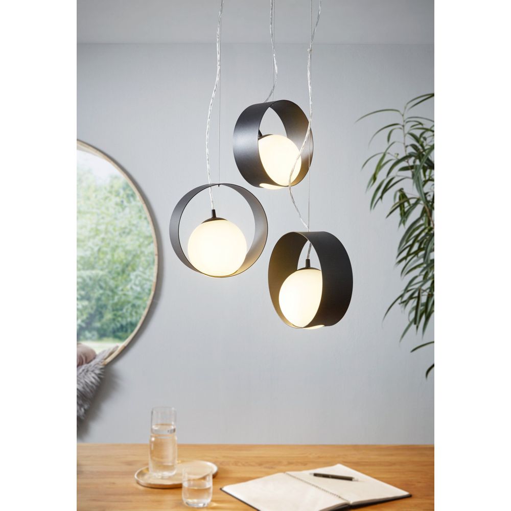 Eglo viseća lampa camargo e14 3x40w crno/bijelo v:1500mm o350mm slika 2