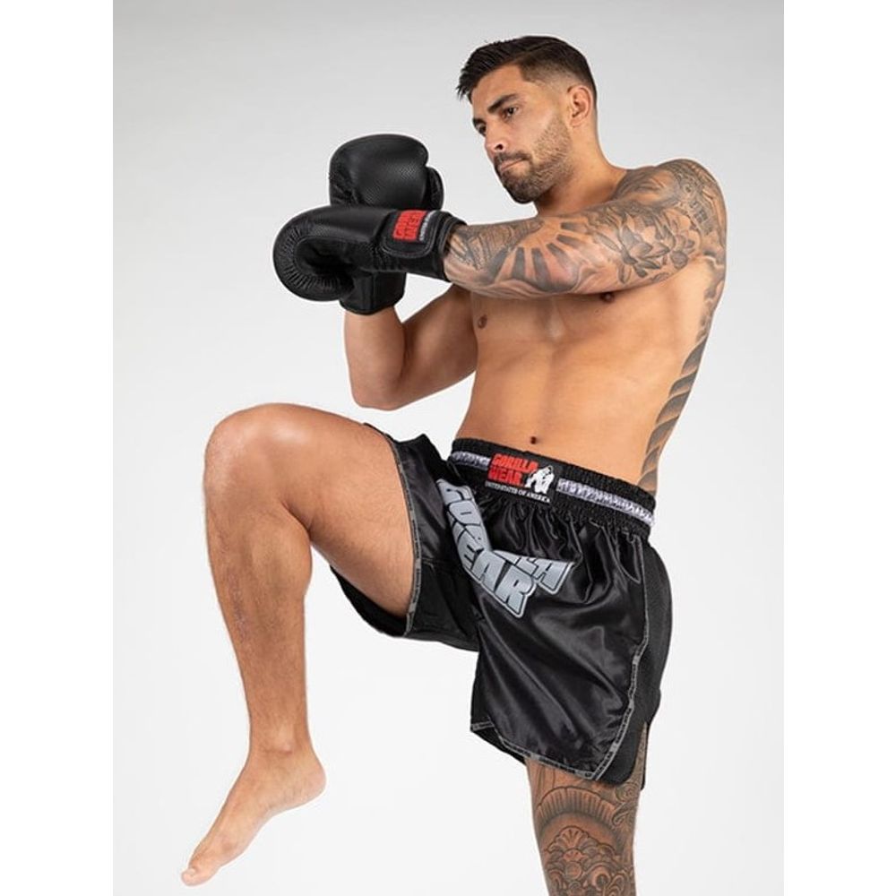 Gorilla Wear PIRU Muay Thai Šorc, Crni slika 2