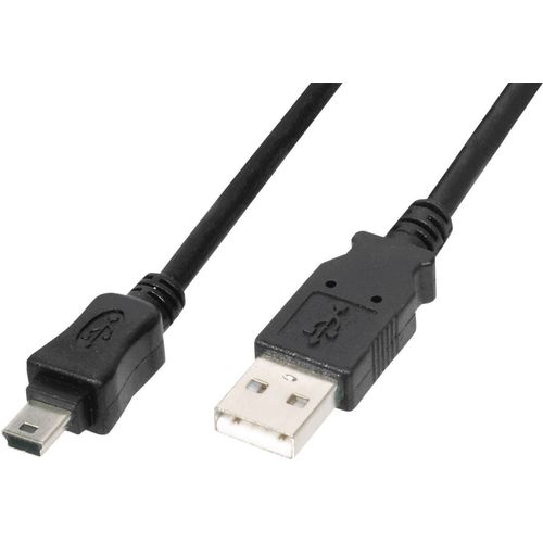 Digitus USB kabel USB 2.0 USB-A utikač, USB-Mini-B utikač 1.80 m crna s otg funkcijom AK-300108-018-S slika 2