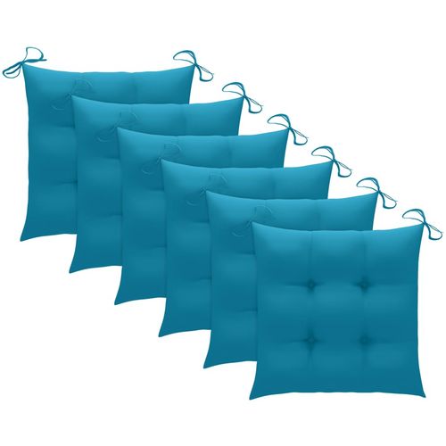 Jastuci za stolice 6 kom plavi 40 x 40 x 7 cm od tkanine slika 1