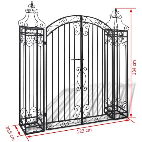 Ukrasna Vrata za Vrtnu Ogradu Kovano Željezo 122x20,5x134 cm slika 1