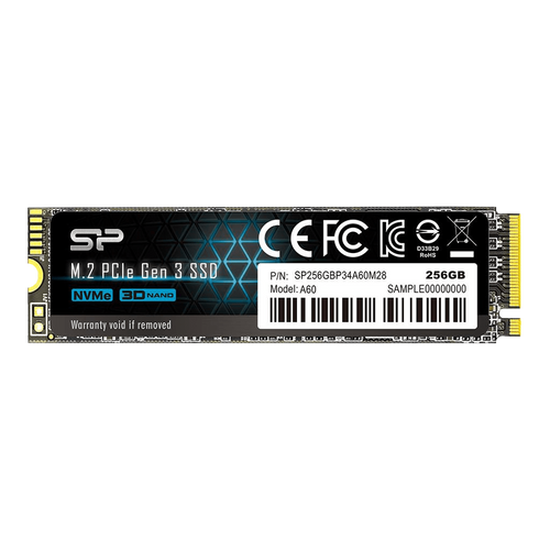 Silicon Power SP256GBP34A60M28 M.2 NVMe 256GB, 2280, PCIe Gen 3x4, A60, Read up to 2,100 MB/s, Write up to 1,200 MB/s (single sided) slika 1