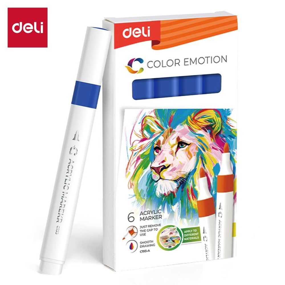 AKRILNI MARKER DELI PLAVI COLOR EMOTION EC193A-Blue 31 slika 1