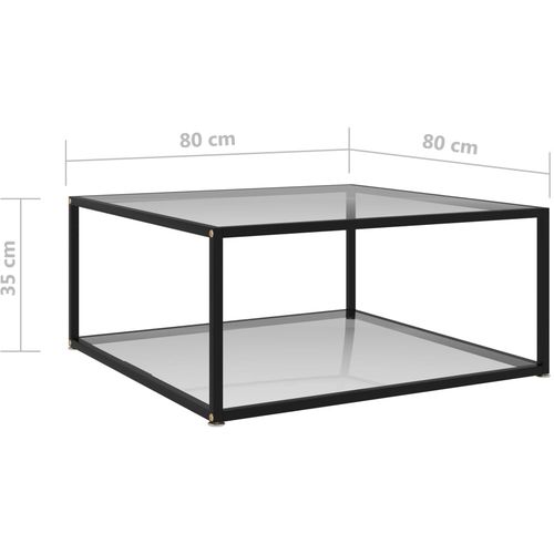 Stolić za kavu prozirni 80 x 80 x 35 cm od kaljenog stakla slika 5