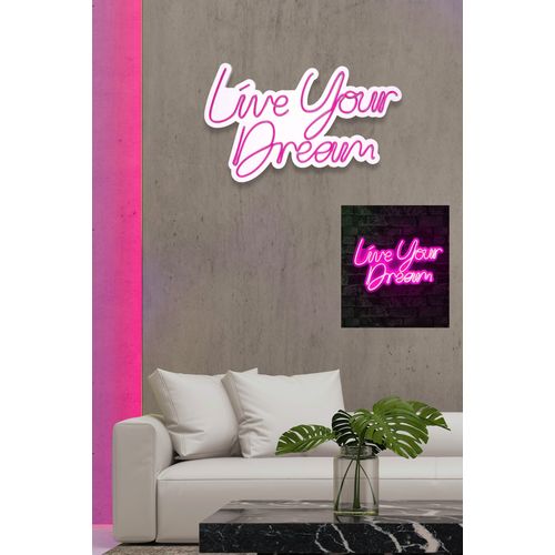 Wallity Ukrasna plastična LED rasvjeta, Live Your Dream - Pink slika 10