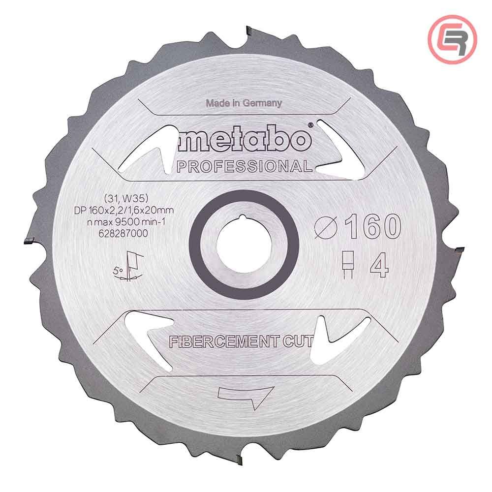Metabo List Kružne Pile 160×2,2/1,6×20 / Z=4 Fibre Cement Cut Professional – 628287000 slika 1