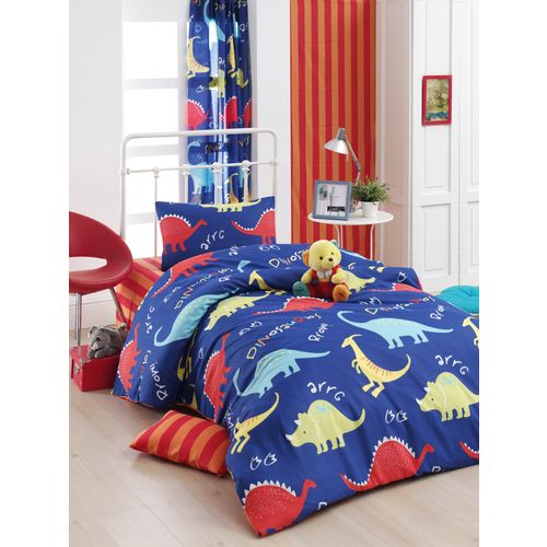 L'essential Maison Dinazorus - Plavi Crveni Žuti Set za Pokrivač za Jednostruki Krevet slika 1