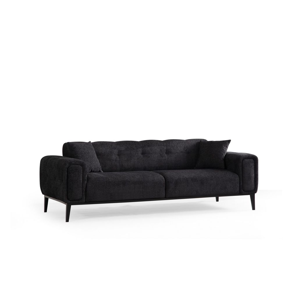 Athena 3-Sjedalni Crni Sofa na Razvlačenje slika 5
