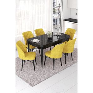 Proširivi set trpezarijskog stola i stolica (7 komada) Nef