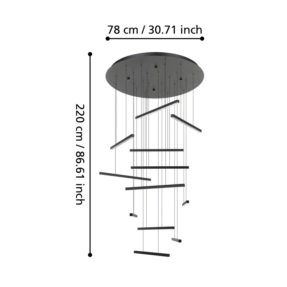 Luster LINDOZA LED-HL/12 Crni slika 6