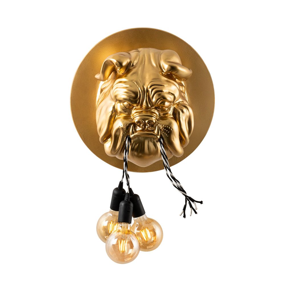 Zidna Lampa Bulldog u Zlatnoj Boji slika 4