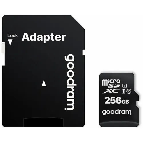 Memorijska kartica GOODRAM microSD SD 256GB CLASS 10 UHS I 100MB/s s adapterom slika 2