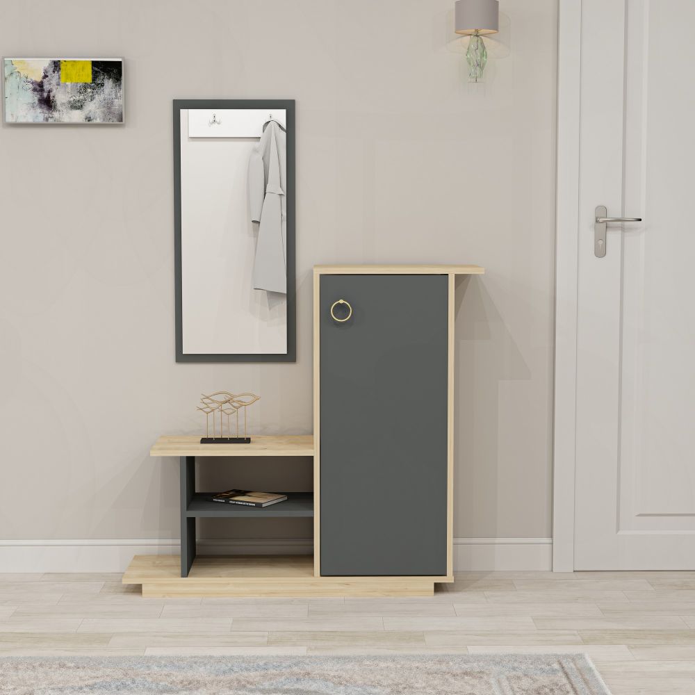 Asia OakAnthracite Hall Stand slika 2