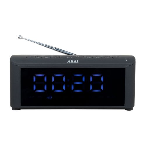 AKAI budilica, FM radio, BT, USB + bežični punjač, crna ACRB-1000 slika 2