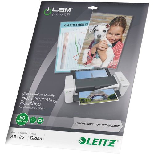 Leitz folija za laminiranje DIN A3 80 micron sjajna  25 St. slika 1