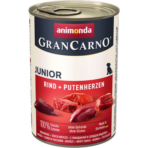 animonda GranCarno Junior govedina i ćureća srca, mokra hrana za mlade pse 400g slika 1