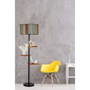 Moda lambader siyah silindir renkli abajurlu Multicolor Floor Lamp