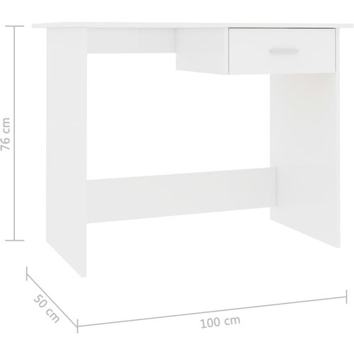 Radni stol visoki sjaj bijeli 100 x 50 x 76 cm od iverice slika 12
