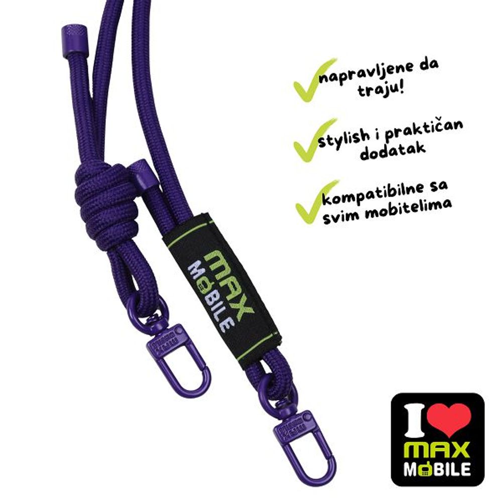 MAXMOBILE VEZICA ZA MOBITEL 6mm Ljubičasta slika 4