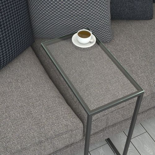 Callen - Glass Anthracite Side Table slika 4