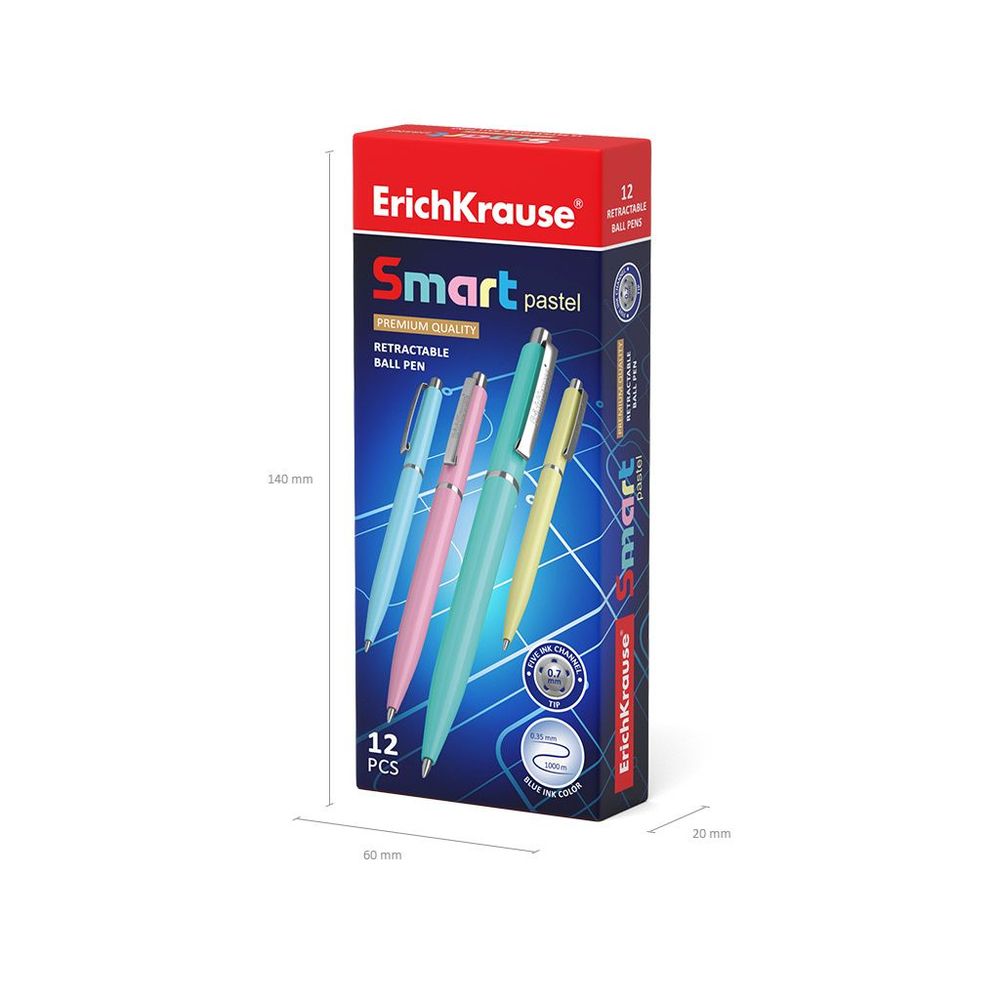 Kemijska olovka ErichKrause Smart Matic Pastel (0.7) plavi ispis sortirano 12/1 slika 6