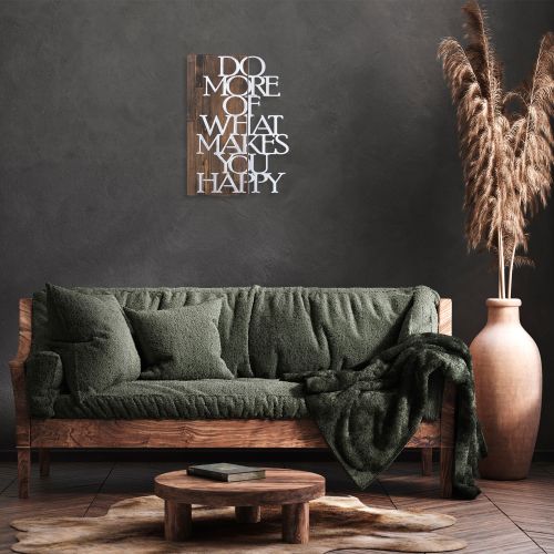 Wallity Drvena zidna dekoracija, Do More Of What Makes You Happy - Silver slika 2