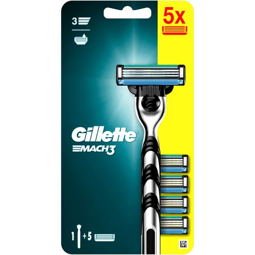 Gillette Mach3 brijač za muškarce + 5 zamjenskih britvica slika 1