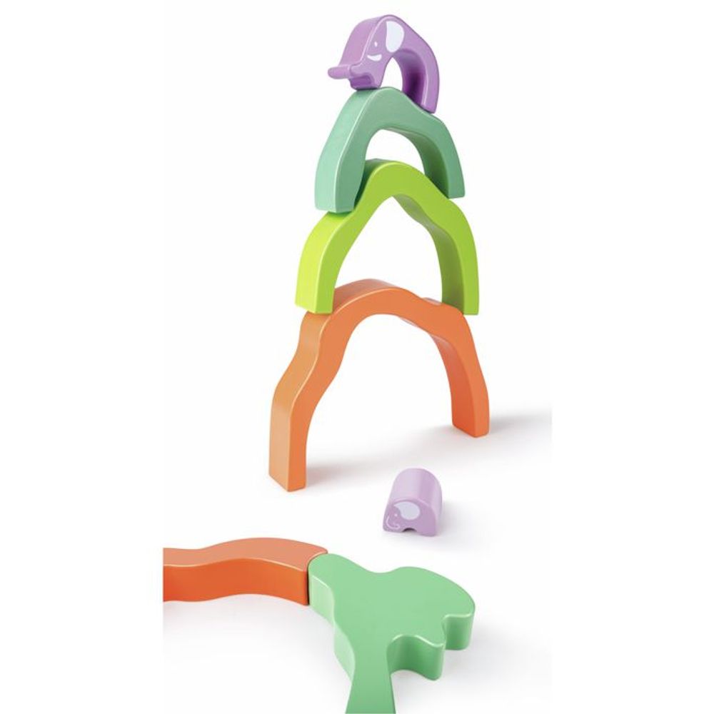 Hape Drveni oblici za slaganje Safari Elephant Stacking Blocks E0489A  slika 4