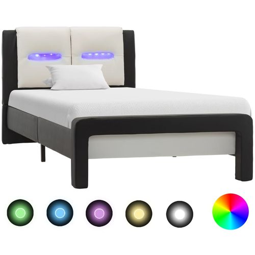 Okvir za krevet od umjetne kože LED crno-bijeli 90 x 200 cm slika 37