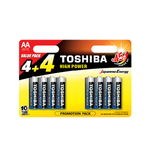 Toshiba alkalne baterije LR6GCP BP8MS4F AA 4+4komada 