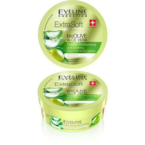 Eveline extra soft bio maslina i aloe vera krema za lice i tijelo 175 ml slika 1