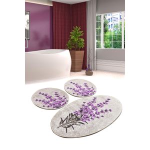 Lavender Multicolor Bathmat Set (3 Pieces)