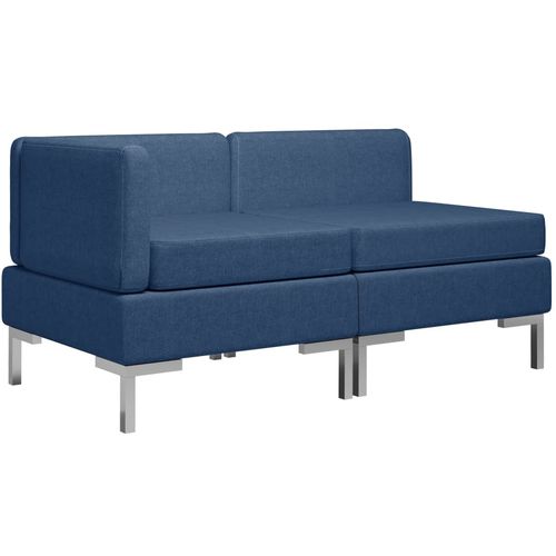 2-dijelni set sofa od tkanine plavi slika 10