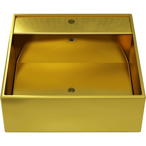 Umivaonik sa zaštitom od prelijevanja 41x41x15 cm keramički zlatni slika 4