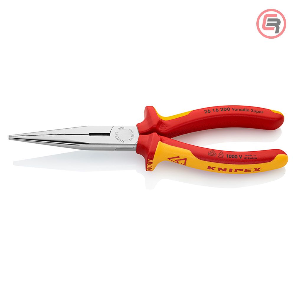 Knipex Kliješta Poluokrugla Špicasta Ravna 200mm 1000V – 26 16 200 slika 1