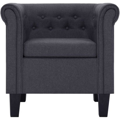 Fotelja s jastukom od tkanine tamnosiva slika 12