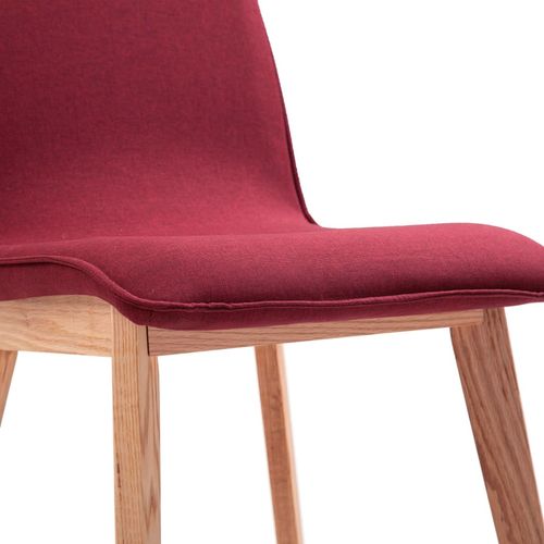 Blagovaonske stolice tkanina i hrastovina 2 kom crvene slika 11