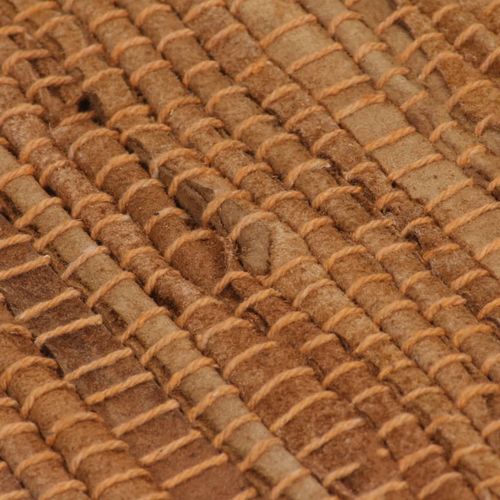 Ručno tkani tepih Chindi od kože 160 x 230 cm žućkastosmeđi slika 29
