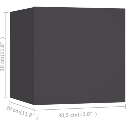 Zidni TV ormarići 8 kom sivi 30,5 x 30 x 30 cm slika 10