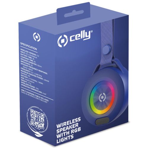 CELLY LIGHTBEAT wireless prenosivi bluetooth zvučnik u PLAVOJ boji slika 2