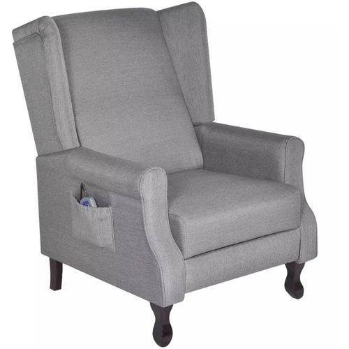 Fotelja za masažu od tkanine siva slika 1