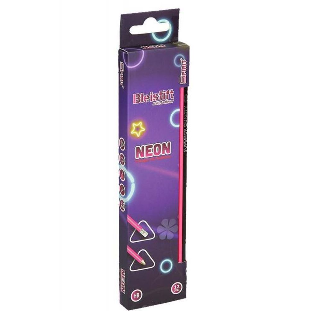 Spirit of Lifestyle Drvena Olovka sa Gumicom Neon Triangle, 12/1  slika 1