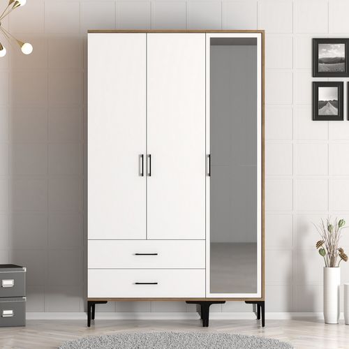 Kumsal RT - Walnut, White Walnut
White Wardrobe slika 2