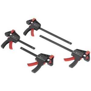 TOOLCRAFT  TO-7870761  Stezaljka za jednu ruku, set od 4 komada (15 cm i 30 cm)   Raspon (maks.):300 mm  Dimenzije proizvoda, dužina: 300 mm, 450 mm  Dimenzije rastovora:57 mm