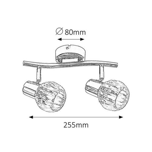 Rabalux Lauren spot E14 2x40W, hrom Spot rasveta slika 2