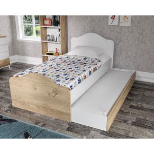 Woody Fashion Jednostruki krevet, Kanguru - Oak, White
